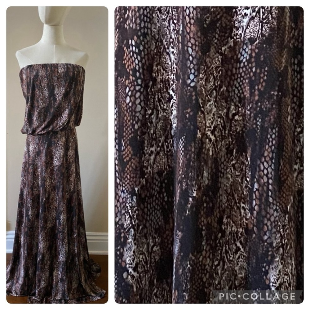 Animal Print Strapless Maxi Dress. - Picture 2 of 6